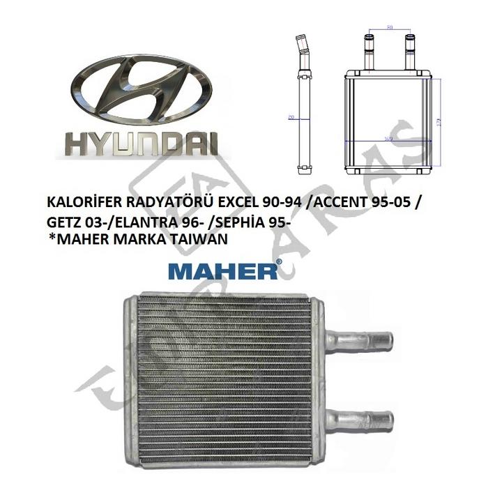 KALORİFER RADYATÖRÜ EXCEL 90-94 ACCENT 95-05 GETZ 03 ELANTRA 96 SEPHİA 95-