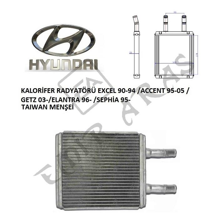 KALORİFER RADYATÖRÜ EXCEL 90-94 ACCENT 95-05 GETZ 03 ELANTRA 96 SEPHİA 95-