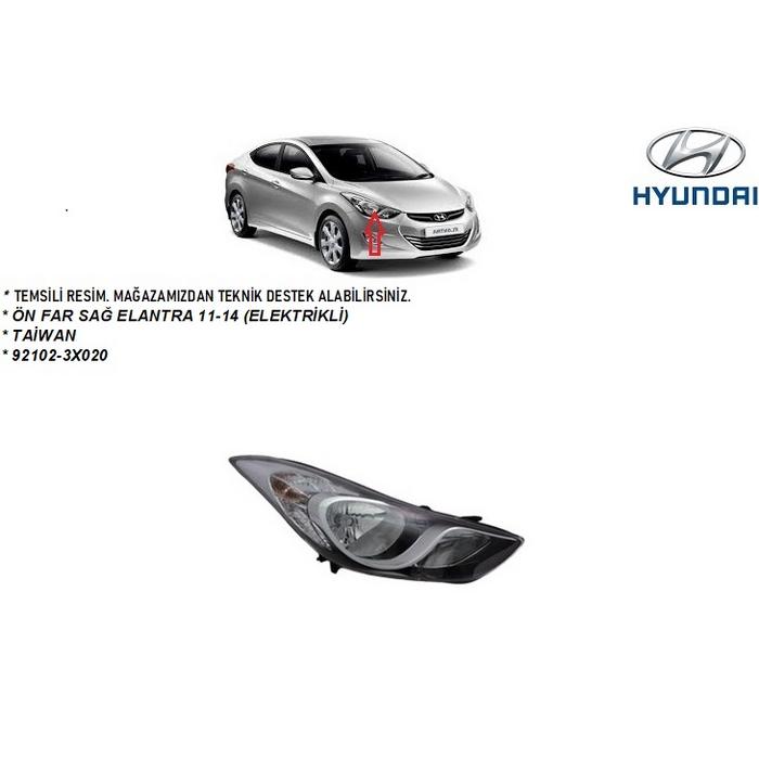 ÖN FAR SAĞ ELANTRA 11-13 (ELEKTRİKLİ)