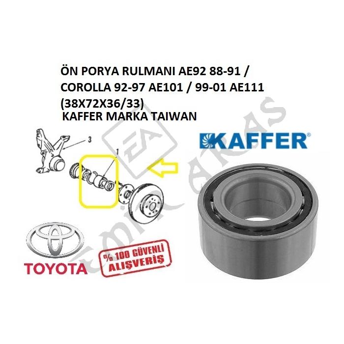 ÖN PORYA RULMANI AE92 88-91 COROLLA 92-97 AE101 99-01 AE111 (38X72X3633)