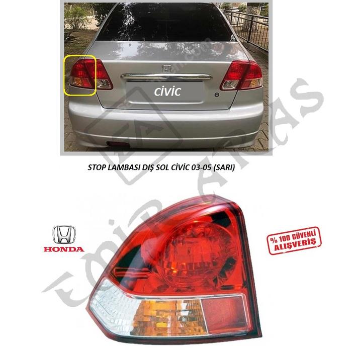 STOP LAMBASI DIŞ SOL CİVİC 03-05 (SARI)